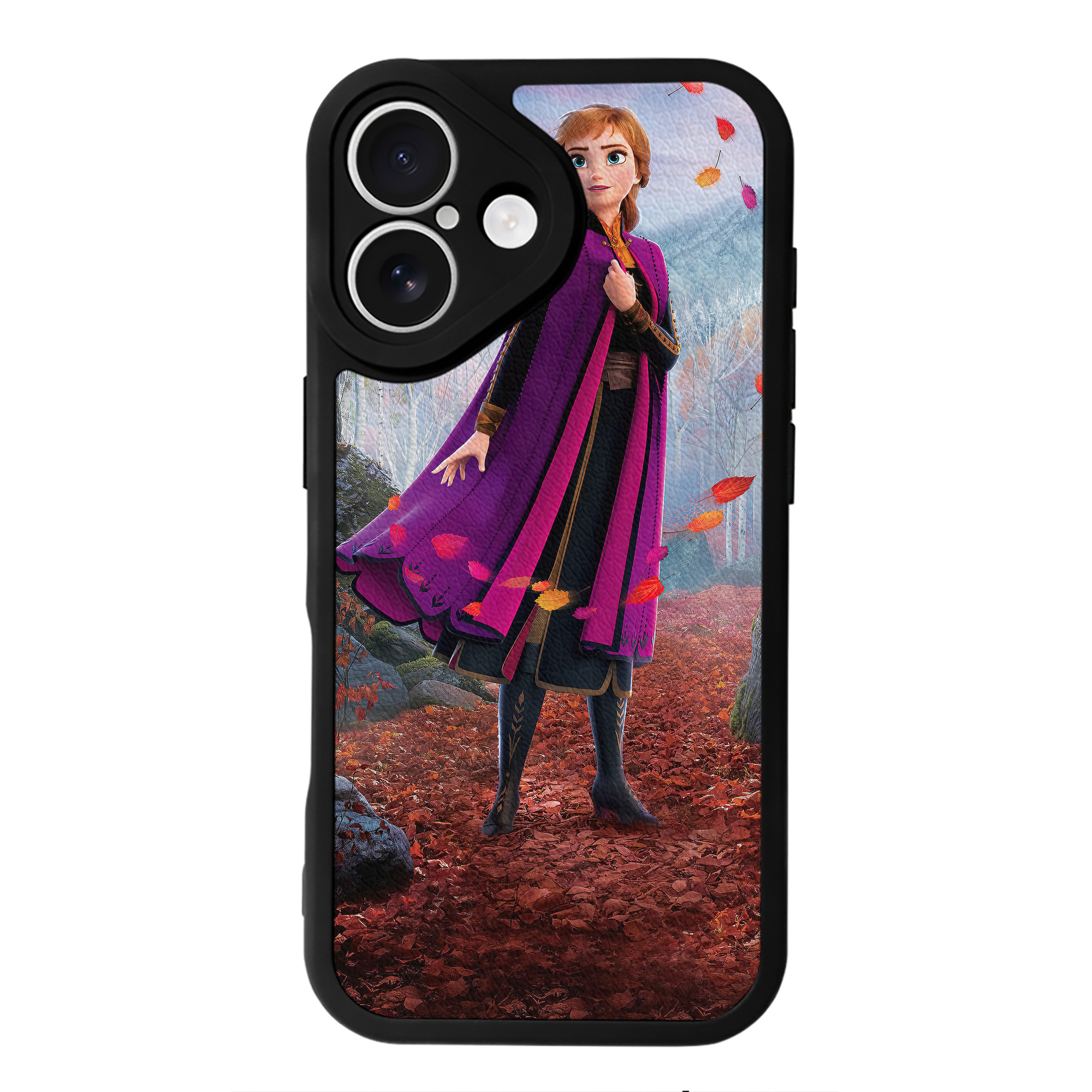 （画像用） アナと雪の女王 アンナ エルサ Frozen Anna Elsa 【iPhone 16シリーズ対応】シリコンスマホケース（レザー調） 材質：シリコン